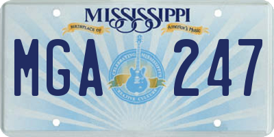 MS license plate MGA247