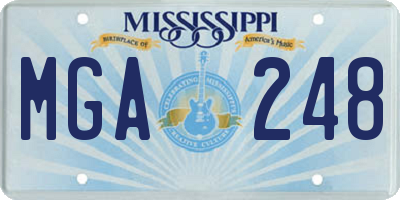 MS license plate MGA248