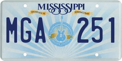 MS license plate MGA251