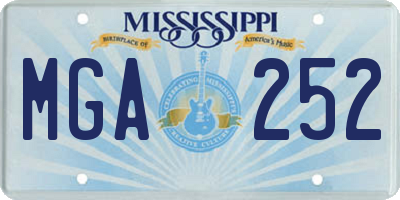 MS license plate MGA252