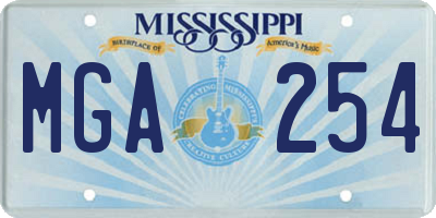 MS license plate MGA254