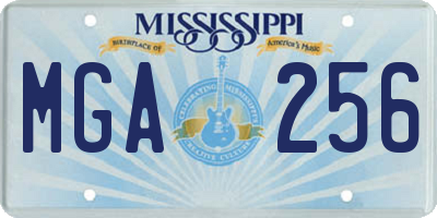 MS license plate MGA256