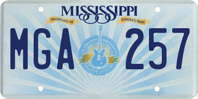 MS license plate MGA257