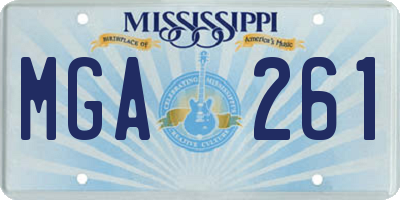 MS license plate MGA261