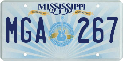 MS license plate MGA267