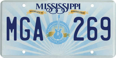 MS license plate MGA269