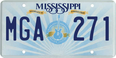 MS license plate MGA271