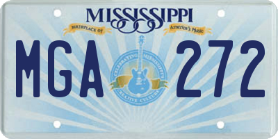 MS license plate MGA272