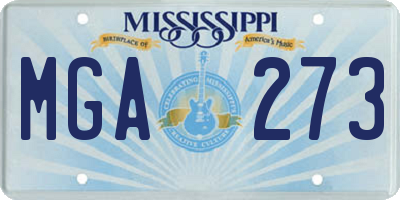 MS license plate MGA273