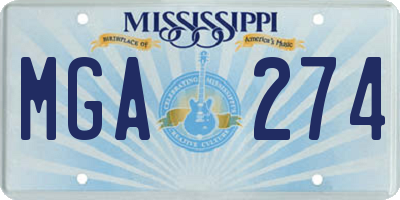MS license plate MGA274