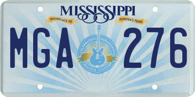 MS license plate MGA276