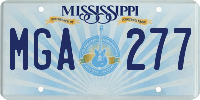 MS license plate MGA277