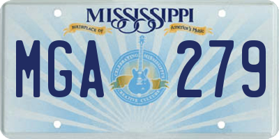 MS license plate MGA279