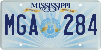MS license plate MGA284