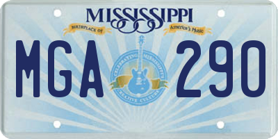 MS license plate MGA290