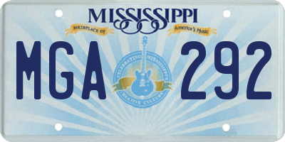 MS license plate MGA292