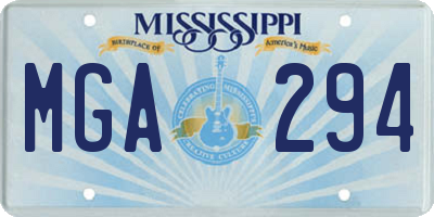MS license plate MGA294