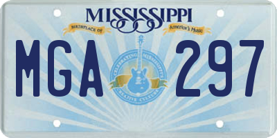 MS license plate MGA297