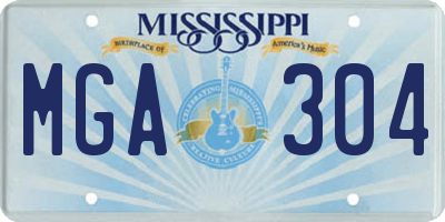 MS license plate MGA304