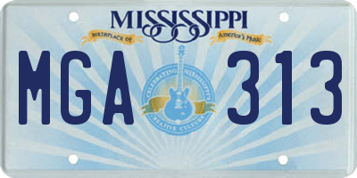 MS license plate MGA313