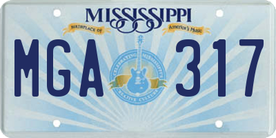 MS license plate MGA317