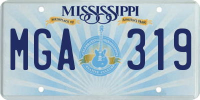 MS license plate MGA319