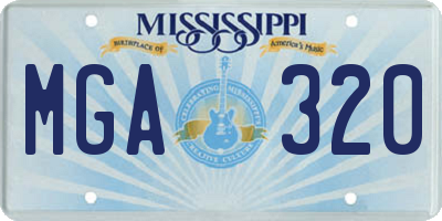 MS license plate MGA320