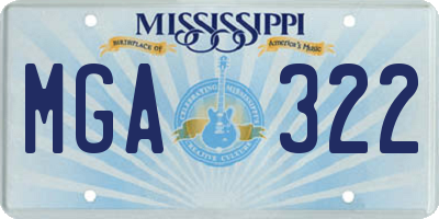 MS license plate MGA322