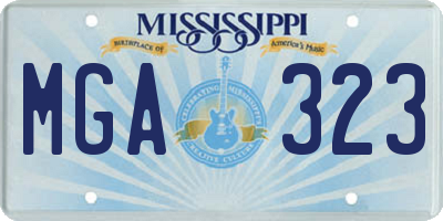 MS license plate MGA323