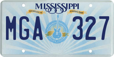 MS license plate MGA327