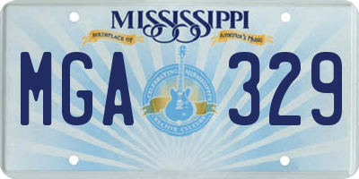 MS license plate MGA329