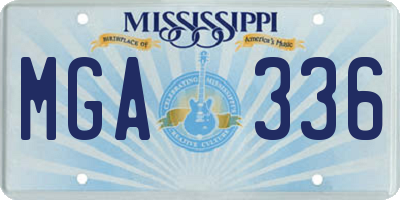 MS license plate MGA336