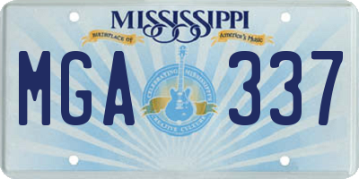 MS license plate MGA337