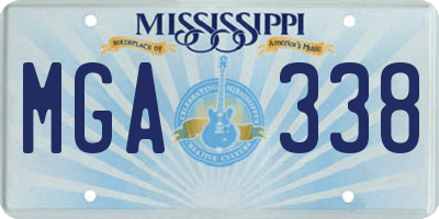 MS license plate MGA338
