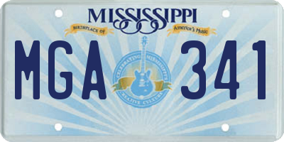 MS license plate MGA341