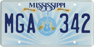 MS license plate MGA342