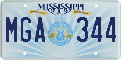 MS license plate MGA344