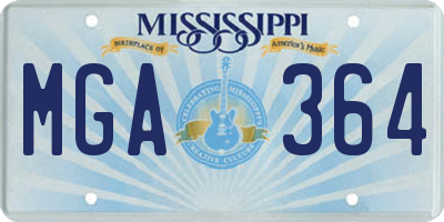 MS license plate MGA364