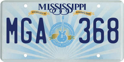 MS license plate MGA368