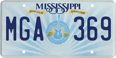 MS license plate MGA369