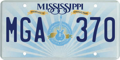 MS license plate MGA370
