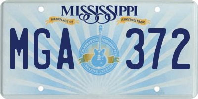 MS license plate MGA372