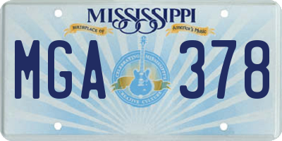 MS license plate MGA378