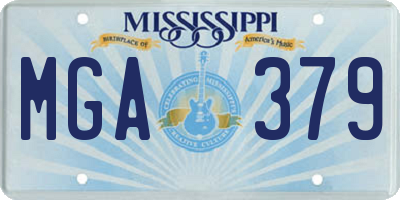MS license plate MGA379
