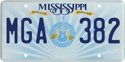 MS license plate MGA382
