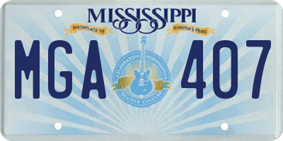 MS license plate MGA407
