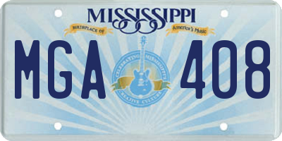 MS license plate MGA408