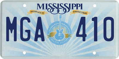 MS license plate MGA410