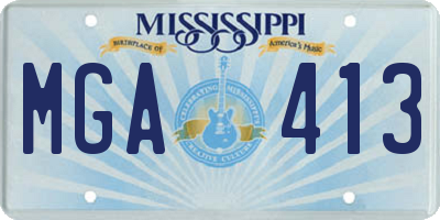 MS license plate MGA413