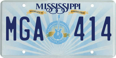 MS license plate MGA414